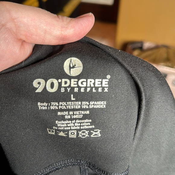 90 Degree by Reflex Women’s High Waist Ankle Leggings Black Size Large - Picture 6 of 6